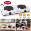 2000W Double Electric Burner Portable Dual Counter Stove Countertop Hot Plate Kitchen Cooker Stove with 5 Gear Temperature Control